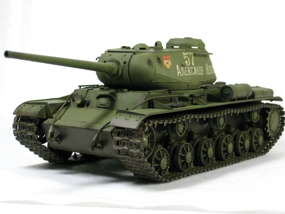 定番最新作1/35 KV-1C トランペッター＋タミヤで二個イチ　完成品　展示ケース付き 主力戦車（MBT）